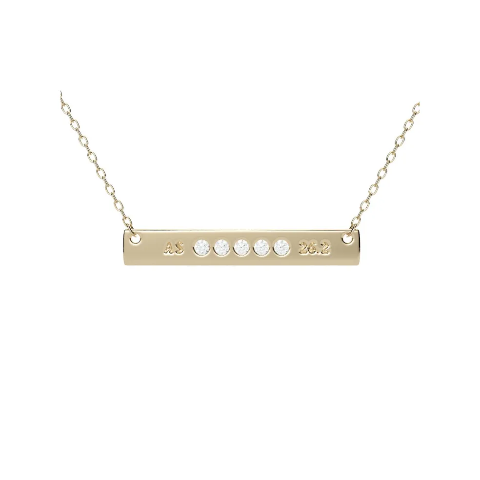 Diamond Engravable Gold Bar Petite Pendant