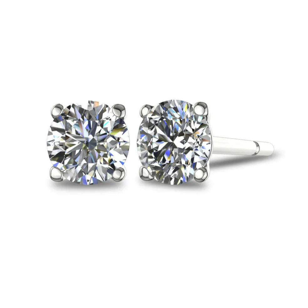Diamond Stud Earrings in 14k White Gold