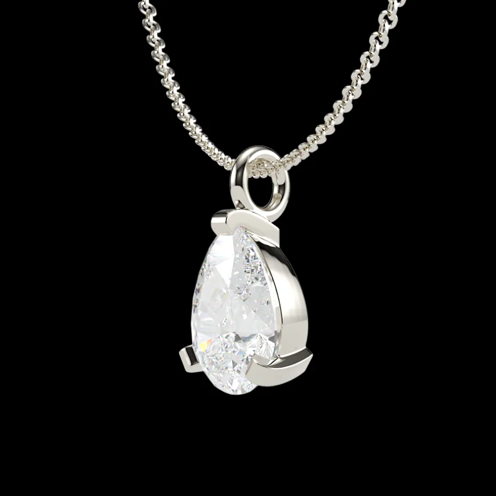 The Amiana Pear Shaped Solitaire Pendant