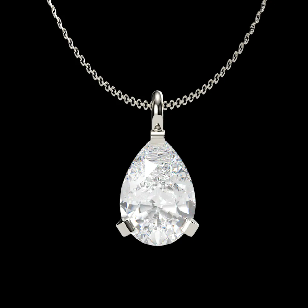 The Amiana Pear Shaped Solitaire Pendant