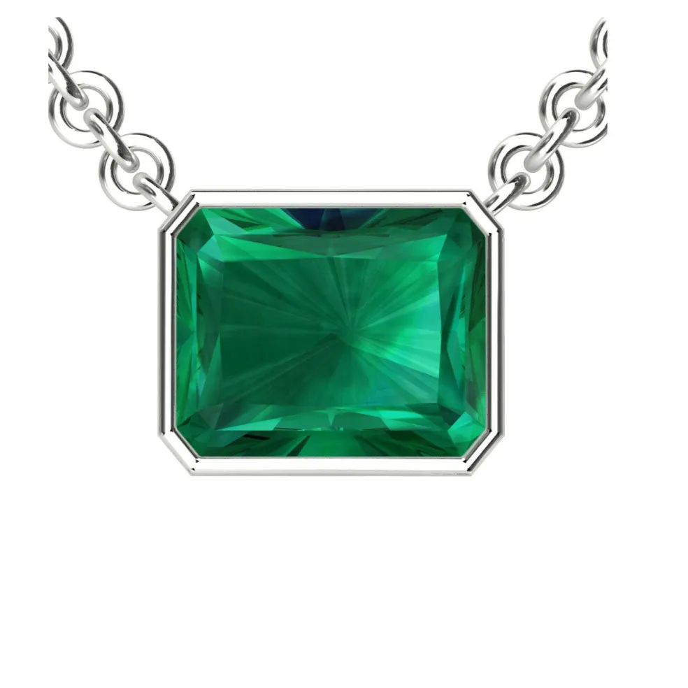The Nasser Emerald Cut Gemstone Pendant