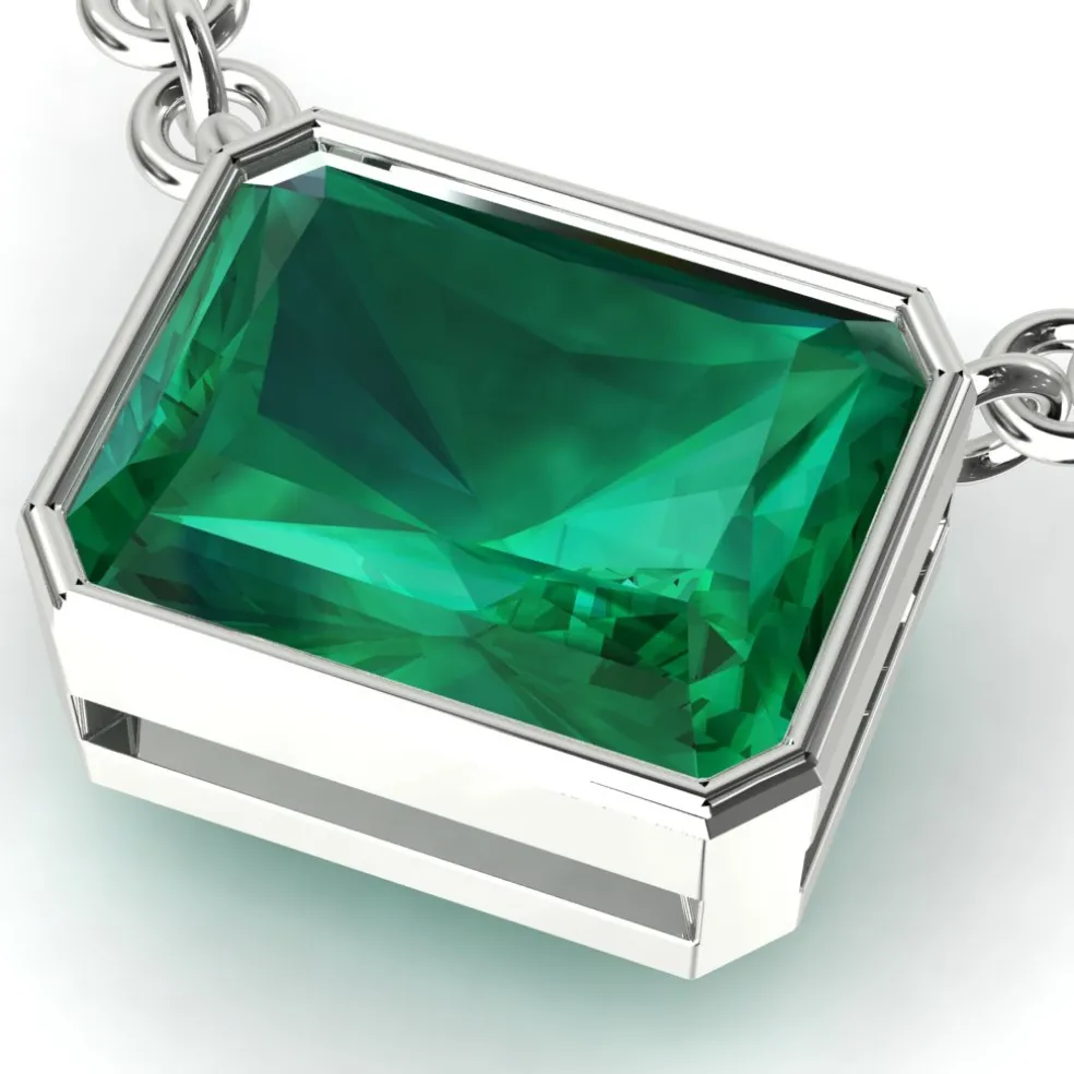 The Nasser Emerald Cut Gemstone Pendant