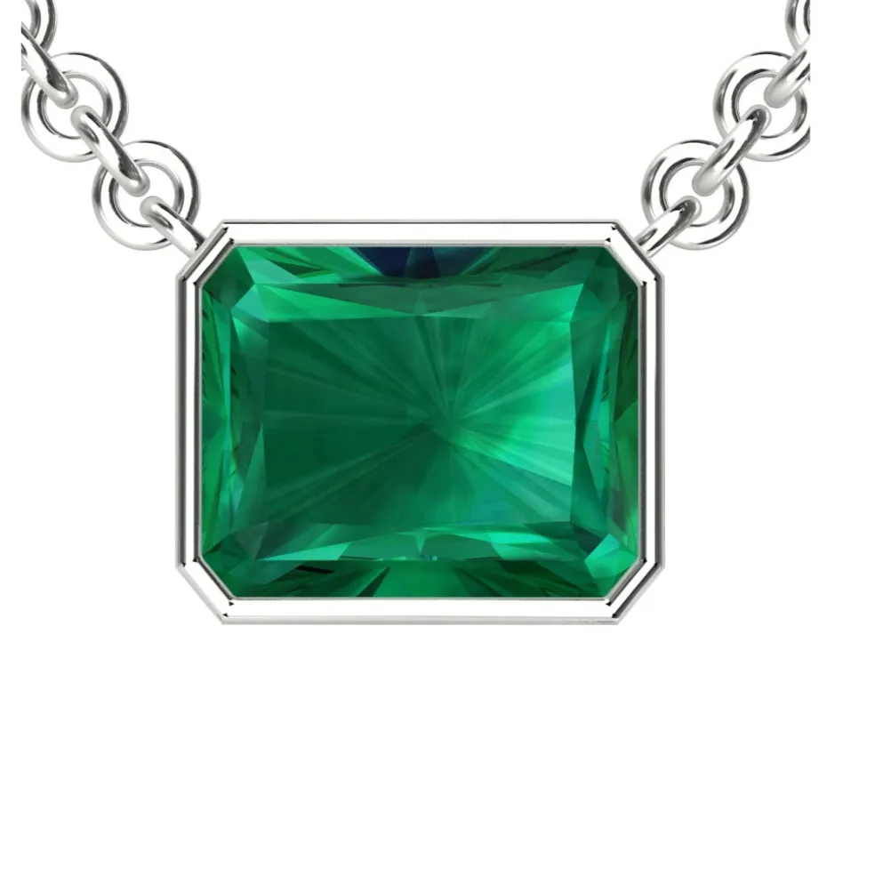 The Nasser Emerald Cut Gemstone Pendant