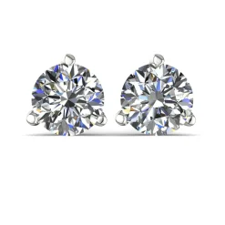 Three-Prong Martini Diamond Stud Earrings