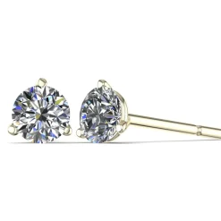 Three-Prong Martini Diamond Stud Earrings